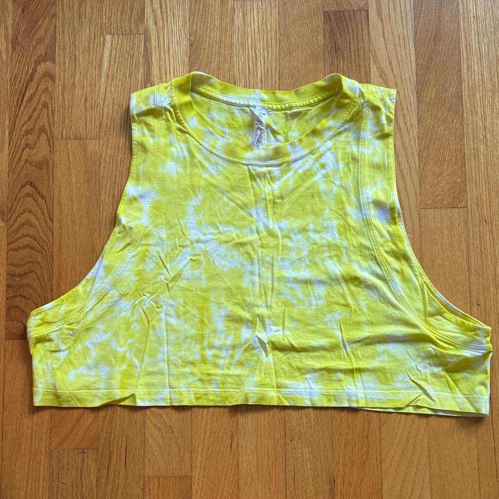 Lululemon Athletica Yellow Tie-Dye Muscle Tee